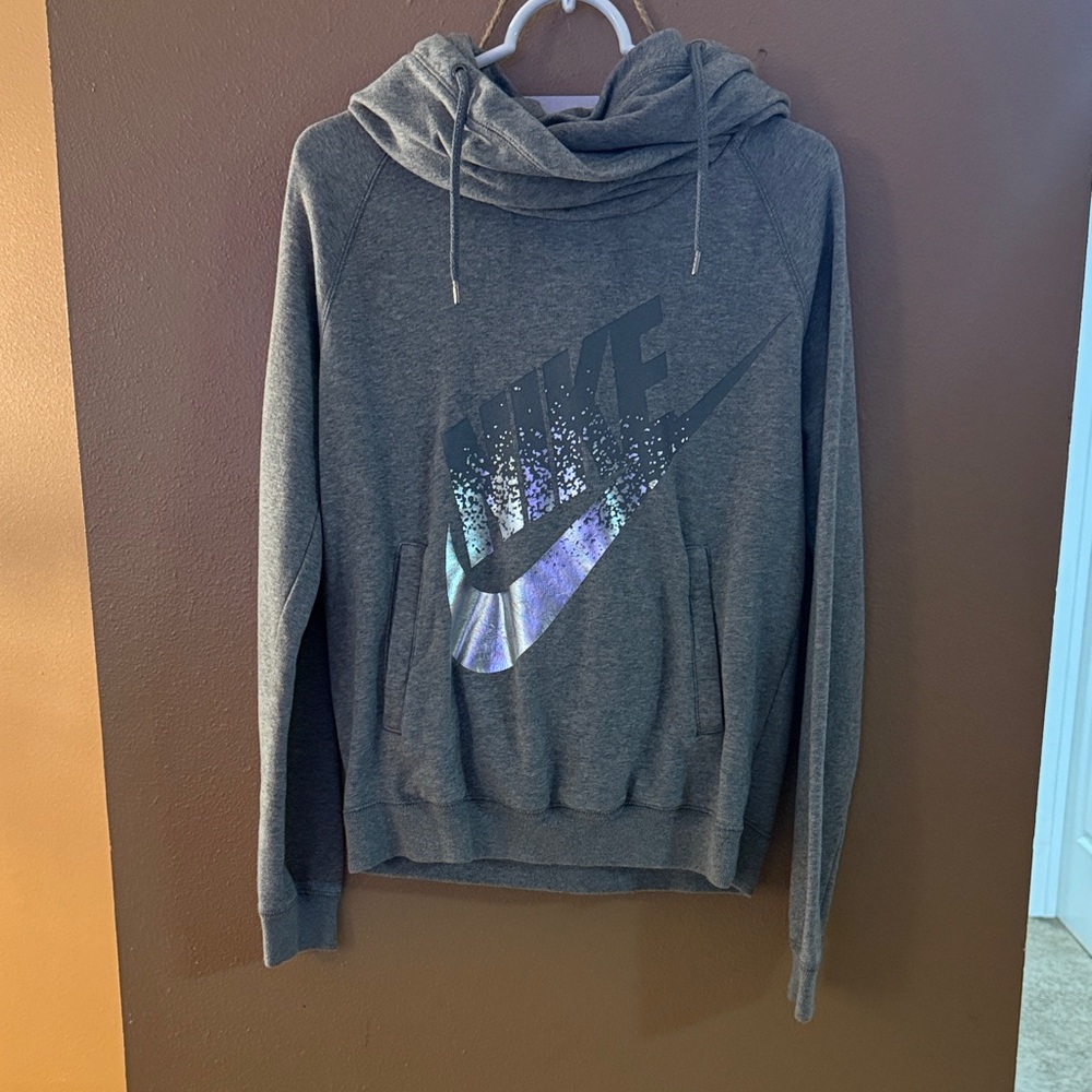 Nike Metallic Logo Cowl Neck Hoodie
